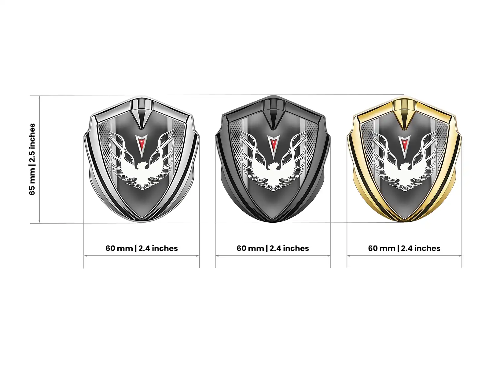 Pontiac Car Badges Luxury Finish Alloy Metal Design